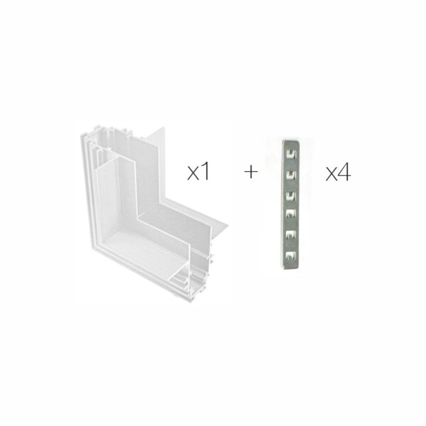 Beneito Faure 48V L-Eckverbinder für Wand- und Deckeneinbau in Weiß