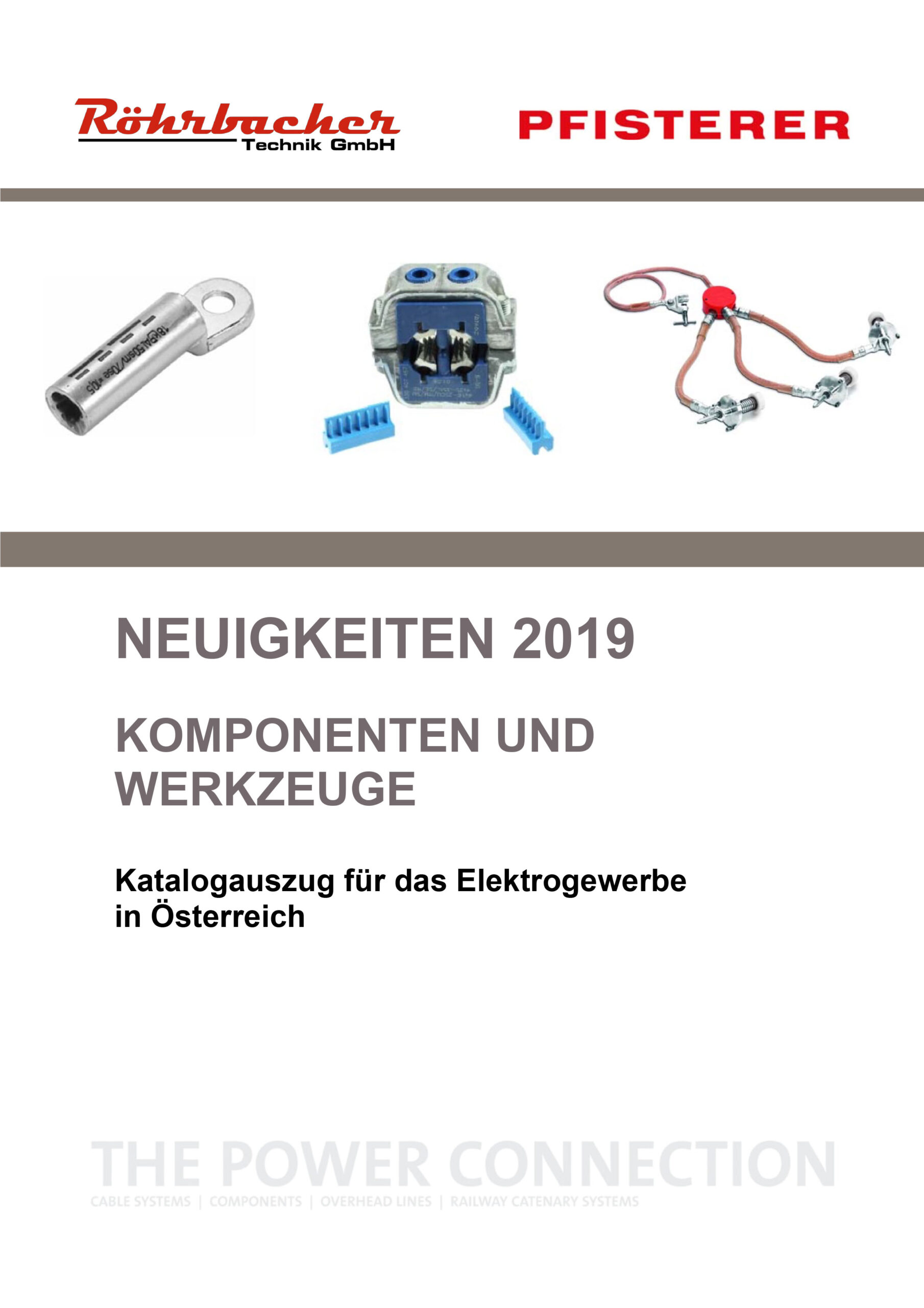 Katalog Cover - Pfisterer Neuigkeiten 2019