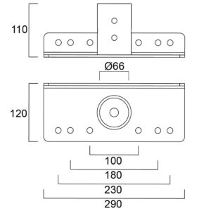 Adapter für Sylvania Concord Raiden LED-Fluter - Skizze für 60mm Durchmesser Version